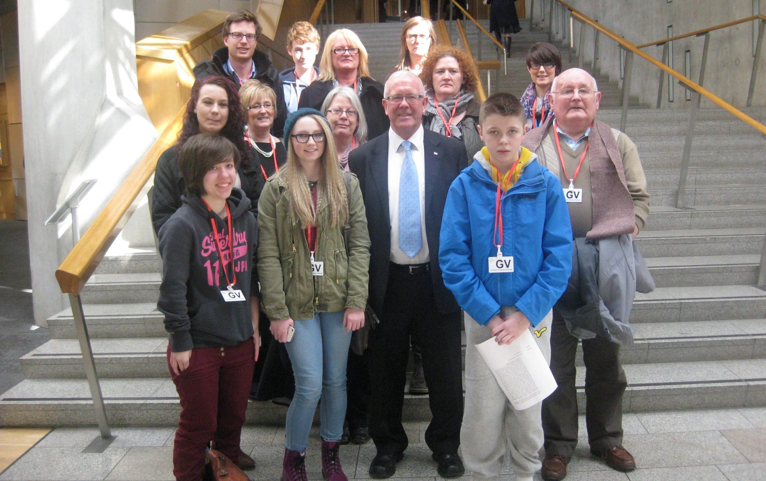 Adult & Young Carers visiting Scottish Parliament with Bruce Crawford, Former MSP, March 2013