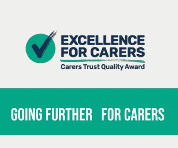 Quality Award with the text Excellence for Carers Logo Excellence for Carers Award