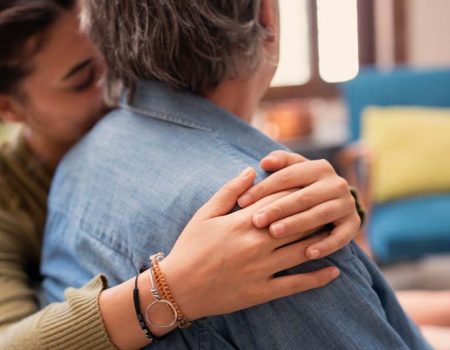 A loving hug at home